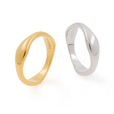 SYMMETRY STACKABLE WAVE RING SET (SILVER & GOLD)