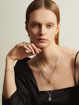 Silver long necklace