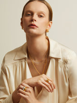 DOUBLE SATELLITE CHAIN NECKLACE