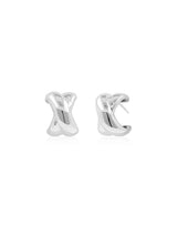 Silver chunky hoop earrings