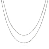 Silver double layered necklace