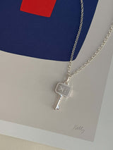 Silver long chain necklace