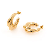 Gold twisted hoop earrings