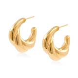 Gold chunky hoop earrings