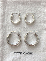 Sterling silver large hoop earrings