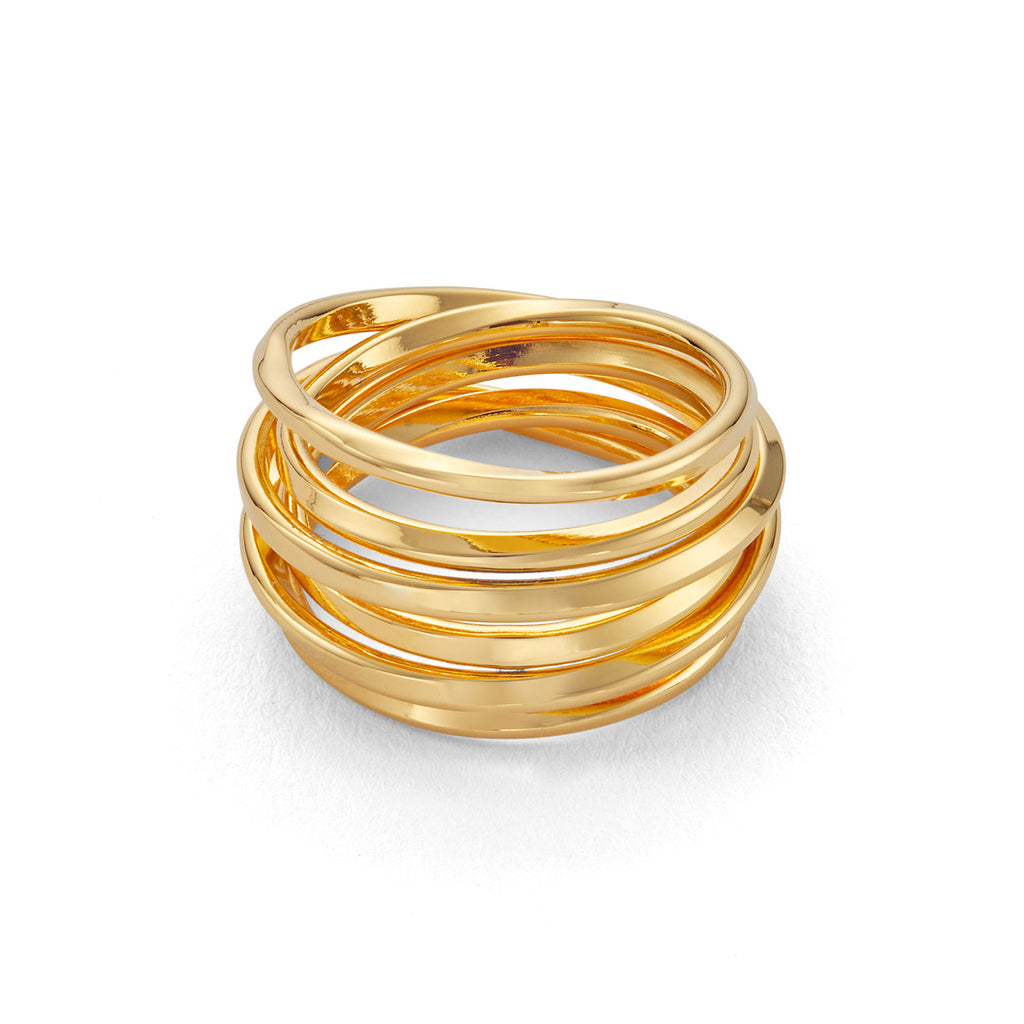 Golden Gold Plated Spiral Ring, Weight: 5gm