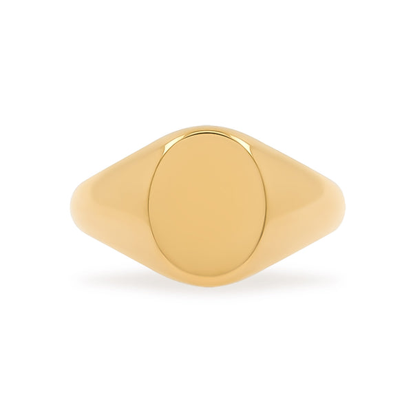 Gold pinky signet ring