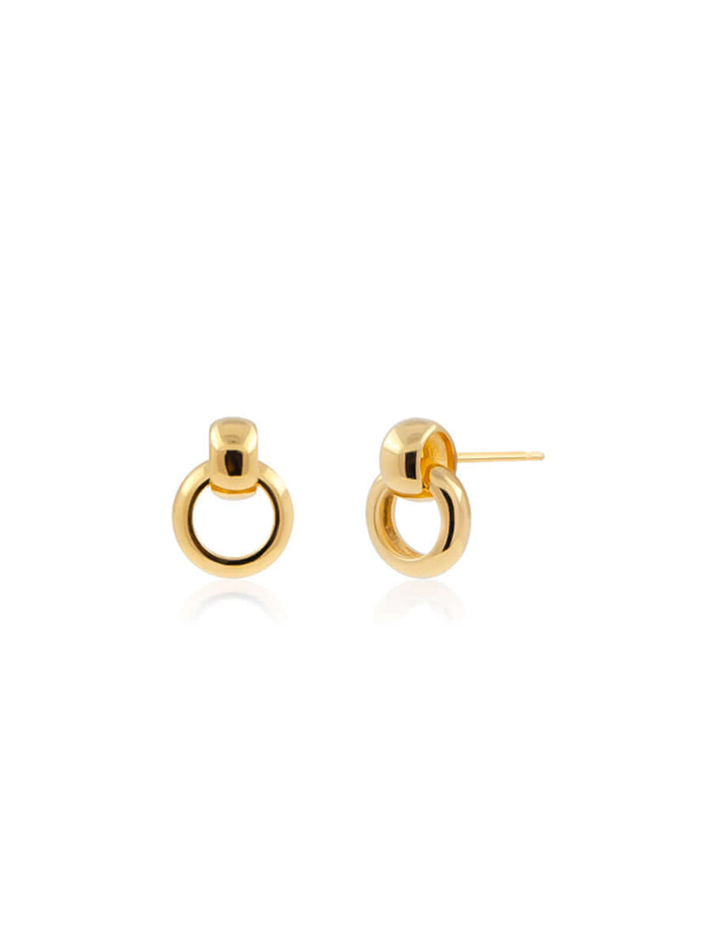 Gold stud earrings
