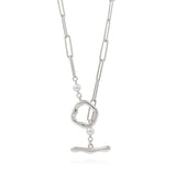 Sterling silver pearl chain necklace