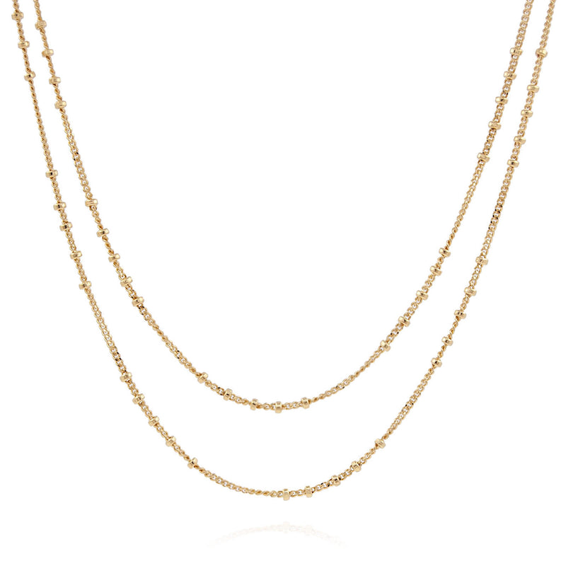 Gold double layered necklace
