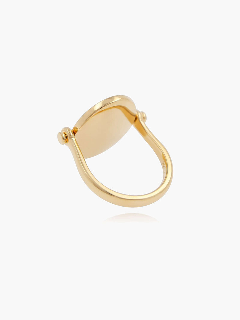 Gold mother of pearl ring