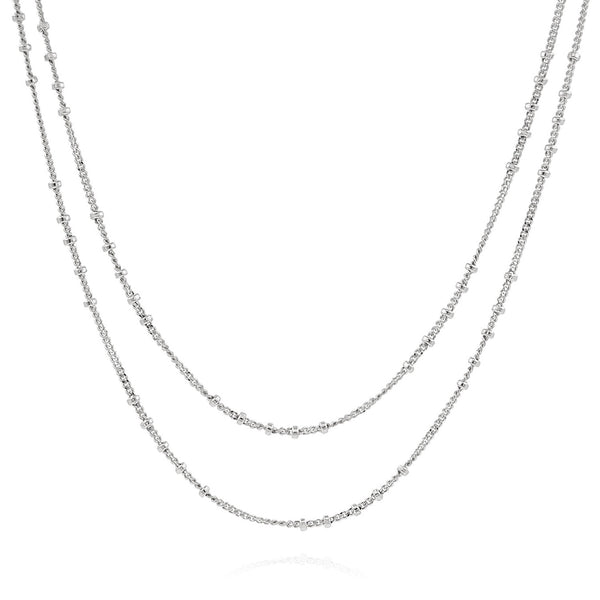 Silver double layered necklace