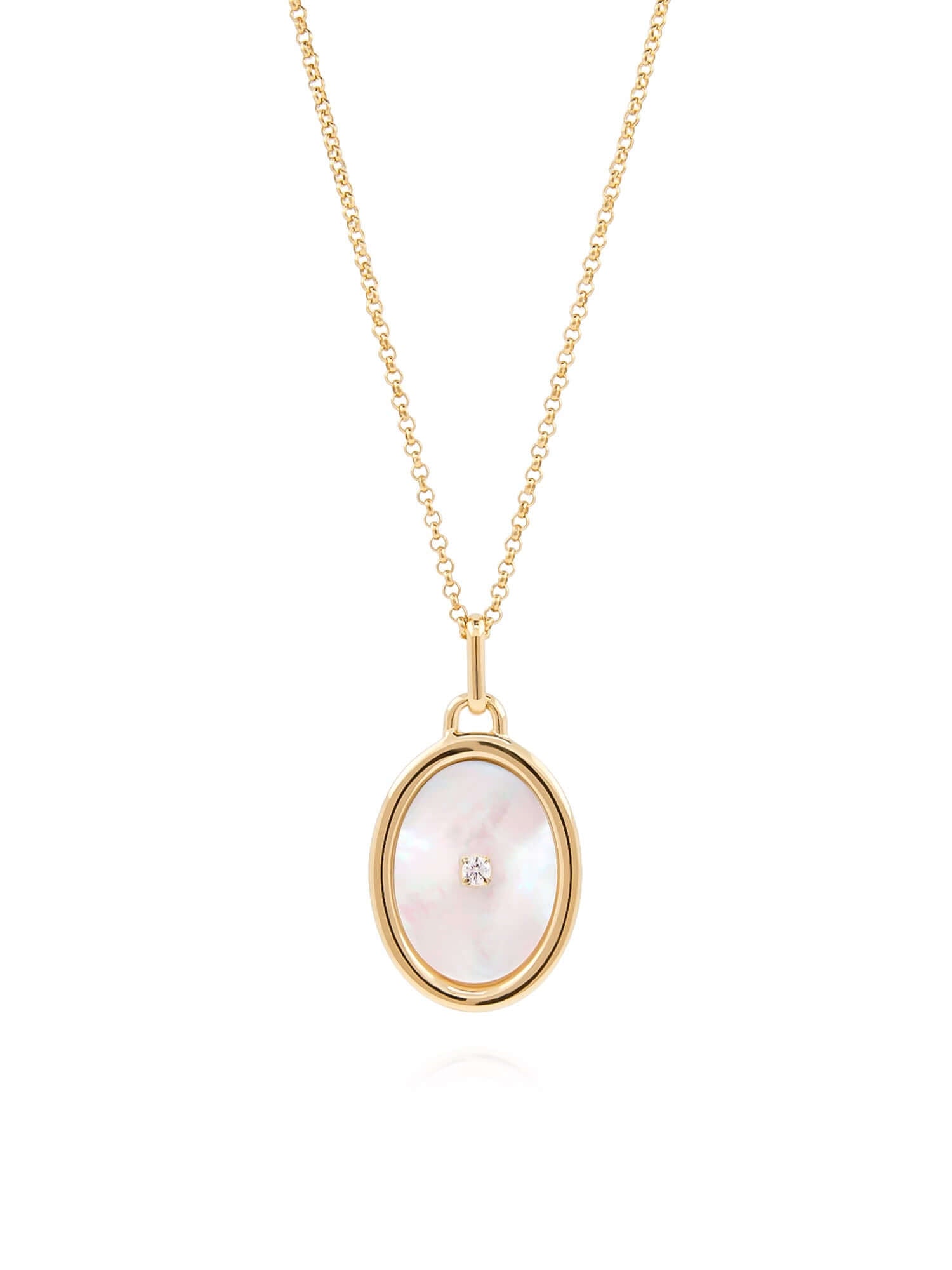 Mother Of Pearl Mirror Pendant Necklace | Jewellery | Côté Caché