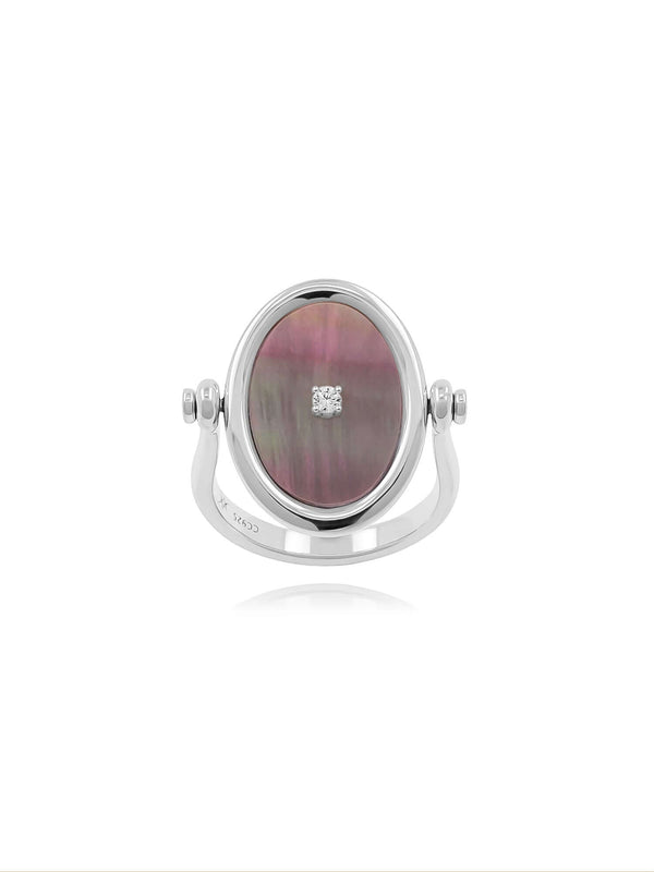 MOTHER OF PEARL FLIP MIRROR RING