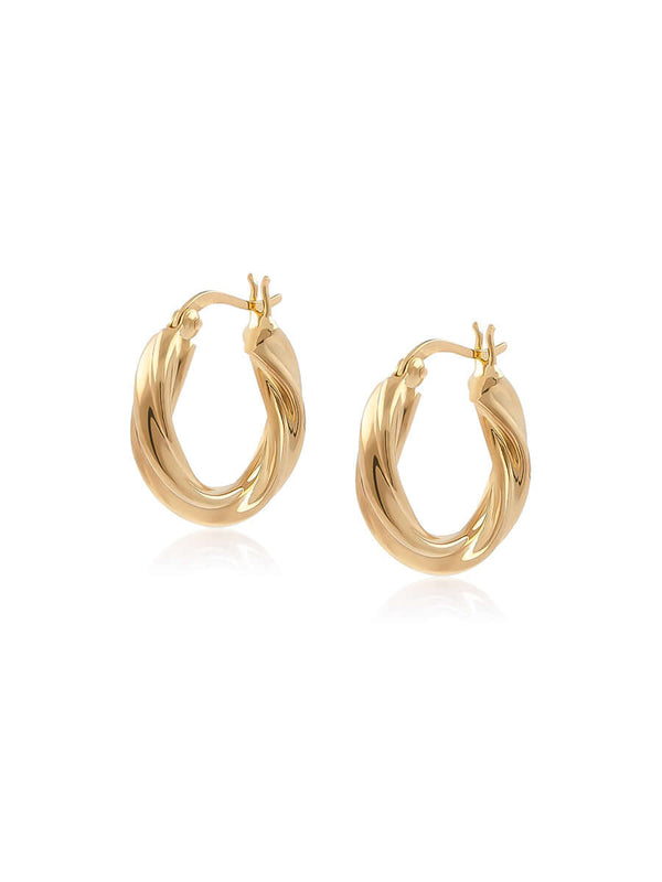Braided gold hoop earrings