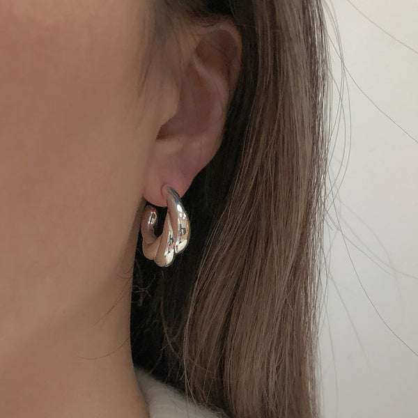 Bold silver earrings