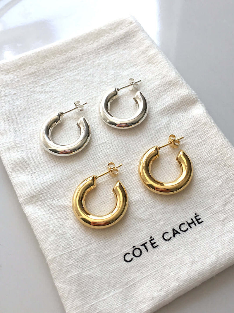 Gold hoop earrings for women