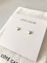 Heart sterling silver stud earrings