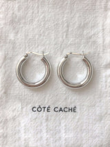 Large chunky silver hoop earrings