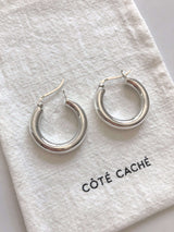 Large silver hoop earrings