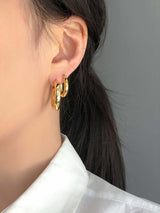 Chunky gold hoop earrings for women