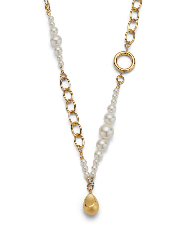 PEARL DROPLET GOLD CHAIN NECKLACE